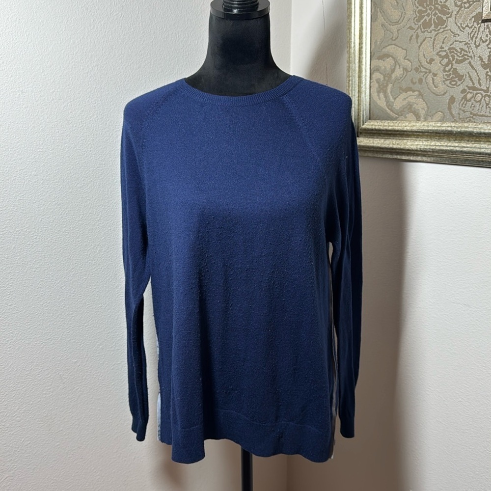 Vineyard Vines blue crewneck long sleeves viscose cashmere blend Sz M sweater